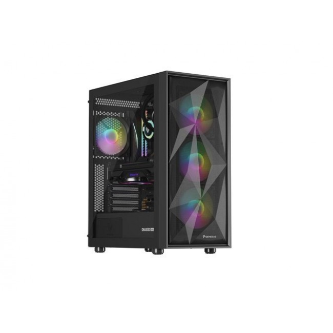 GENESIS DIAXID 605 ARGB MIDI TOWER CASE WITH USB-C WINDOW BLACK GENESIS DIAXID 605 ARGB MIDI TOWER CASE WITH USB-C WINDOW BLACK