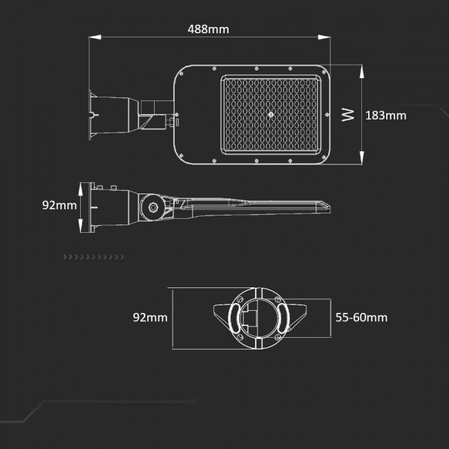 V-TAC LED Street Light SAMSUNG Chip 100W 4000K