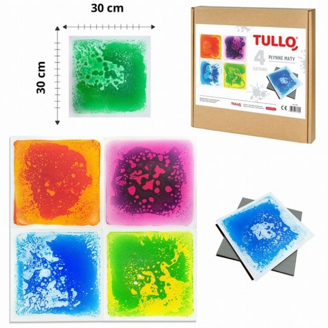Tullo Sensory path colorful sensory tiles with liquid 4 pcs Tullo Sensory path colorful sensory tiles with liquid 4 pcs
