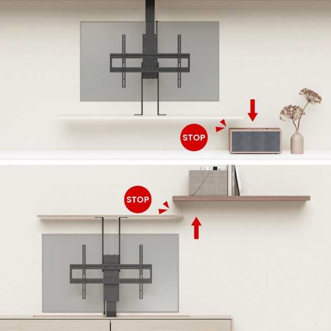 Maclean electric ceiling/floor mount, extendable, 43''-88'', VESA 600x400, max 60kg, 100-240V AC,50/60Hz