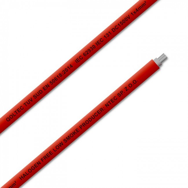 Qoltec 53850 Photovoltaic solar cable | 4mm | 100m | red Qoltec 53850 Photovoltaic solar cable | 4mm | 100m | red