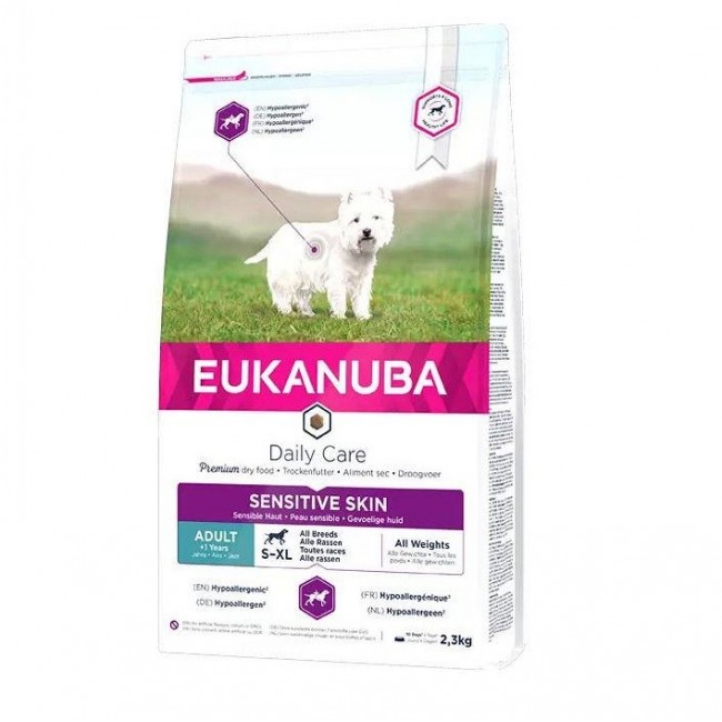 EUKANUBA Daily Care Adult Sensitive Skin - dry dog food - 2,3kg