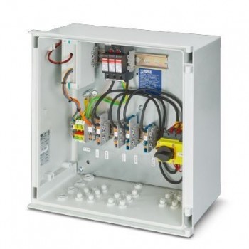 Box adj. gener. to the syst. photovolts. for 1MPPT,with DC fire disconnector/Phoenix-Contact/1000DC/box 1MPPT/1137053/Includes: Og. overvoltages type T1/T2, DC fire disconnector with remote access, sealed enclosure (IP65) with cable glands