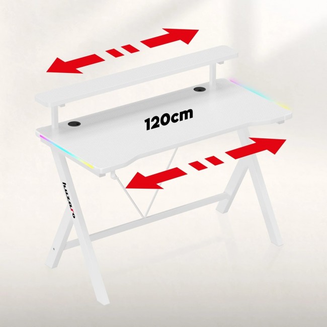 Huzaro Hero 1.9 RGB White Gaming Desk Huzaro Hero 1.9 RGB White Gaming Desk