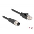 DeLOCK M12 Cable A-coded 8 pin male to RJ45 male PVC 5 m