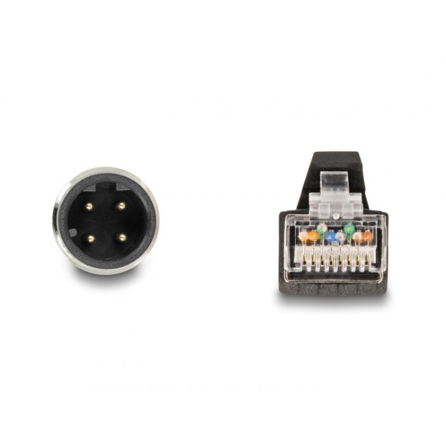 DeLOCK M12 Cable D-coded 4 pin male to RJ45 male PUR (TPU) 5 m