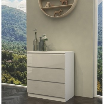 Topeshop M3 BIEL PO YSK chest of drawers