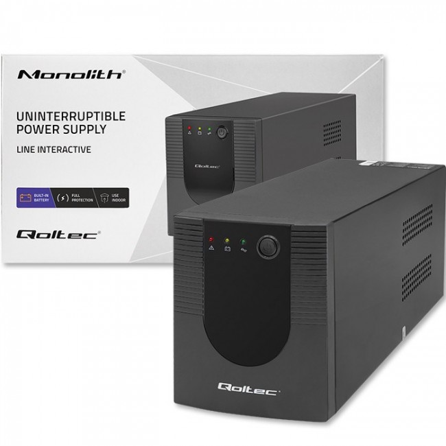 Qoltec 53775 Uninterruptible power supply Line Interactive | Monolith | 1200VA | 720W Qoltec 53775 Uninterruptible power supply Line Interactive | Monolith | 1200VA | 720W
