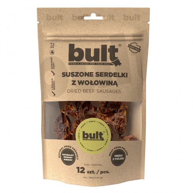 BULT Dried beef sausages - dog treat - 12 BULT Dried beef sausages - dog treat - 12
