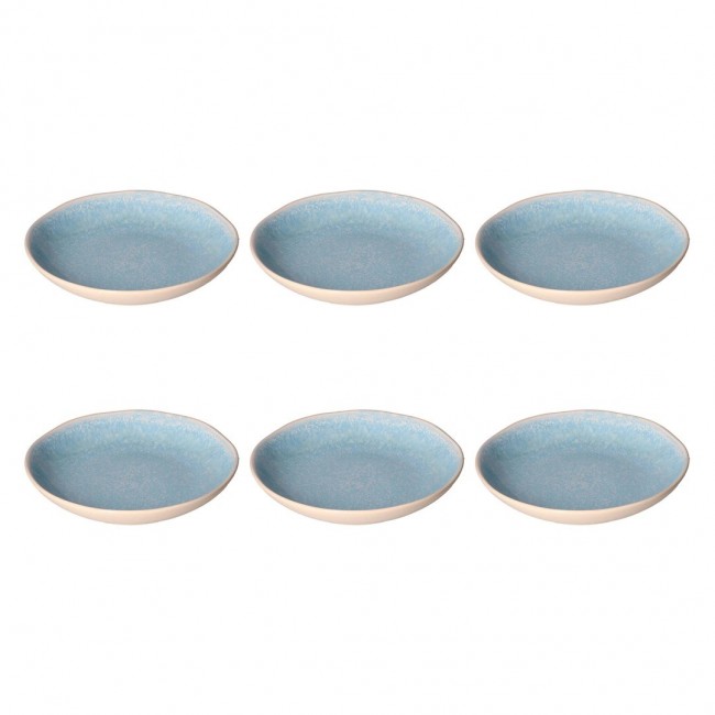 ROSE&TULIPANI CONCERTO FUSE AZZURRO Set of 6 soup plates 21 cm