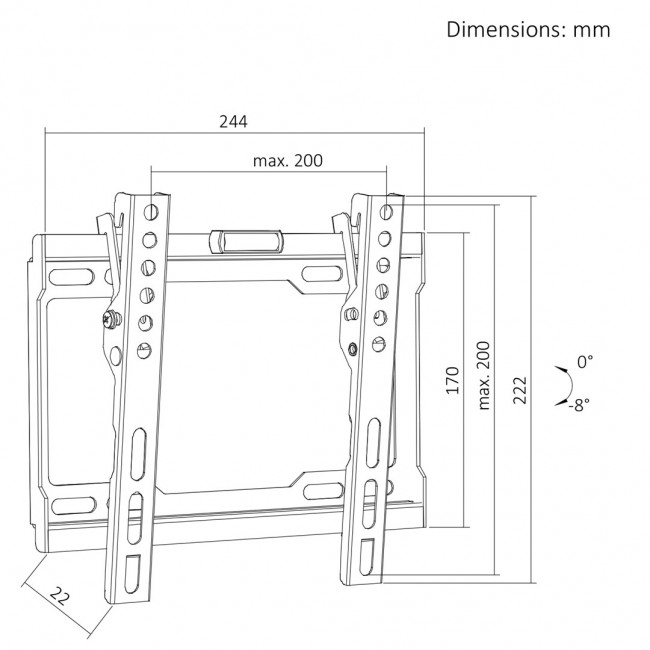 Maclean TV Mount / Bracket, max VESA 200x200, 13-43