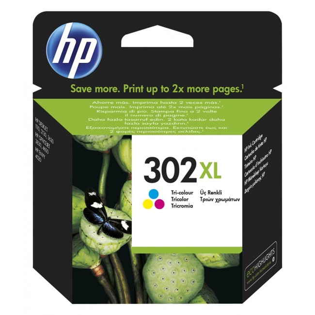 HP 302XL High Yield Tri-color Original Ink Cartridge HP 302XL High Yield Tri-color Original Ink Cartridge