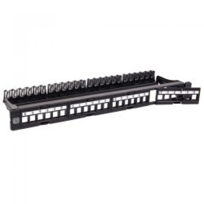 Techly Modular Patch Panel 24 Places UTP with Removable Modules 1 Unit Black Techly Modular Patch Panel 24 Places UTP with Removable Modules 1 Unit Black