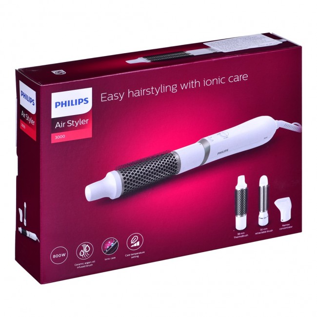 Philips 3000 series BHA303/00 hair styling tool Hot air brush Warm White 800 W 1.8 m Philips 3000 series BHA303/00 hair styling tool Hot air brush Warm White 800 W 1.8 m