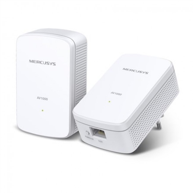 Mercusys | AV1000 Gigabit Powerline Starter Kit | MP500 KIT | 1000 Mbit/s | Ethernet LAN (RJ-45) ports 1 Mercusys | AV1000 Gigabit Powerline Starter Kit | MP500 KIT | 1000 Mbit/s | Ethernet LAN (RJ-45) ports 1