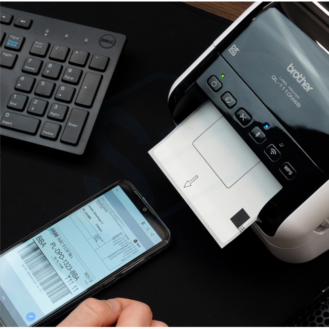 Brother QL-1110NWB, DK, Direct thermal, 300 x 300 DPI, 110 mm/sec, Wired & Wireless, Black, White Brother QL-1110NWB, DK, Direct thermal, 300 x 300 DPI, 110 mm/sec, Wired & Wireless, Black, White