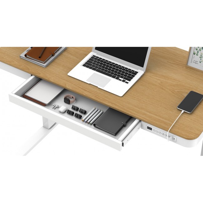Activejet desk with electric height adjustment 140x70 ET119W-C white/oak