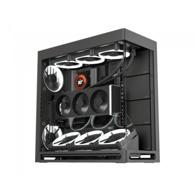 HAVN HS 420 VGPU PC Case, Midi-Tower, E-ATX, Tempered Glass, PCIe 5.0 Riser Cable - black