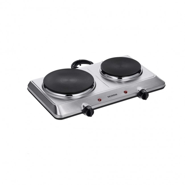Severin DK 1014 hob Stainless steel Countertop 45.5 cm Sealed plate 2 zone(s)