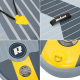 REBEL ACTIVE SMALL INFLATABLE SUP BOARD GRAY RBA-4511