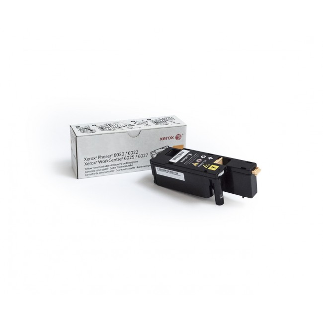Xerox Genuine Phaser 6020 / 6022, WorkCentre 6025 / 6027 Yellow Standard capacity Toner Cartridge (1000 Pages) - 106R02758 Xerox Genuine Phaser 6020 / 6022, WorkCentre 6025 / 6027 Yellow Standard capacity Toner Cartridge (1000 Pages) - 106R02758