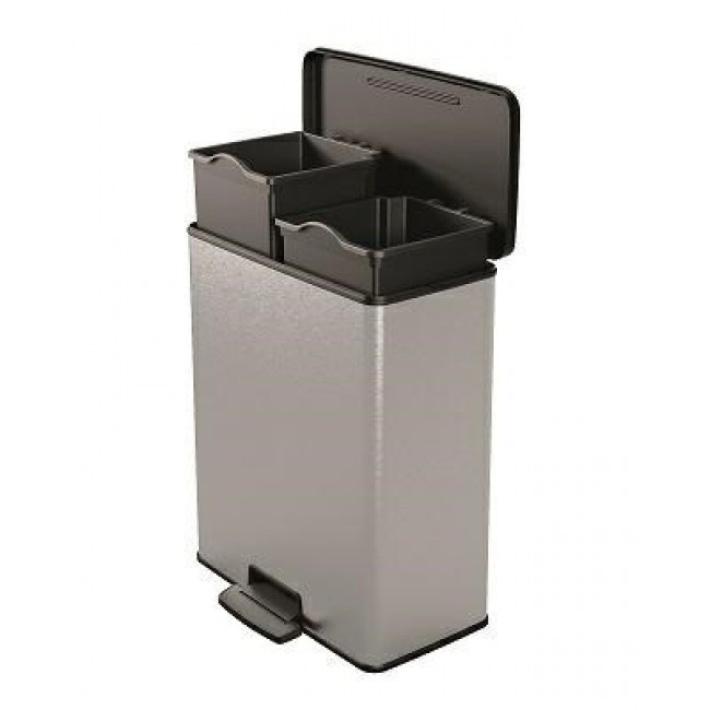 CURVER PEDAL WASTE BIN 26L+26L /IML METALLIZED CURVER PEDAL WASTE BIN 26L+26L /IML METALLIZED