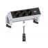 Bachmann Desk2 socket-outlet 3 x Type F Black, Stainless steel