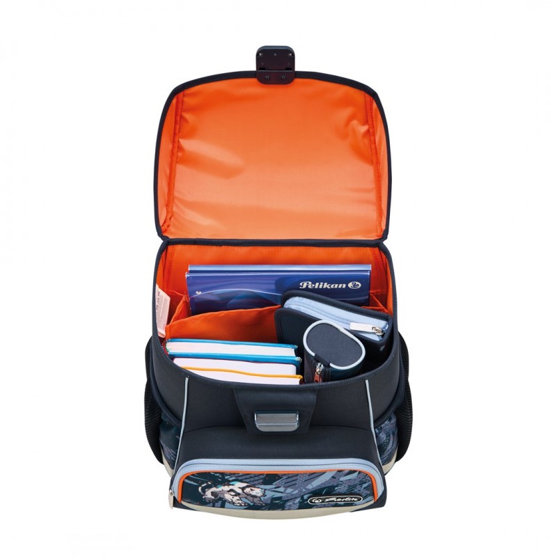 Herlitz Loop Plus TechMech school bag set Boy Polyester Blue, Orange
