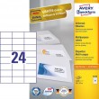 Avery 3474 self-adhesive label Rectangle Permanent White 2400 pc(s)