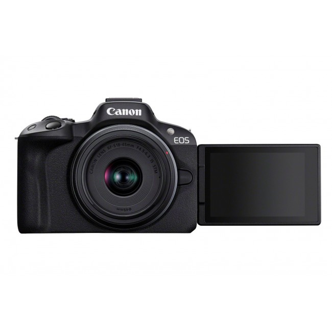 Canon EOS R50, Black + RF-S 18-45mm F4.5-6.3 IS STM Kit MILC 24.2 MP CMOS 6000 x 4000 pixels