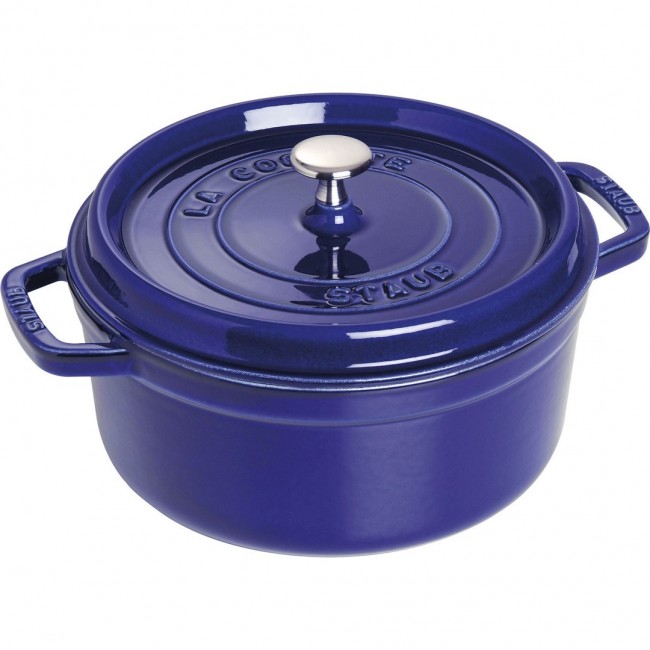 Staub 24 cm Round Cast Iron Cocotte Dark-Blue Staub 24 cm Round Cast Iron Cocotte Dark-Blue