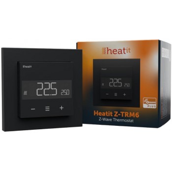 Termostat Heatit Z-TRM6 Black Matt Z-Wave Thermostat 3600W 16A 868,4 Mhz
