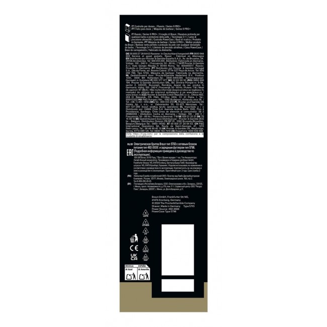 Braun Series 9 Pro+ 9625s Foil shaver Trimmer Graphite