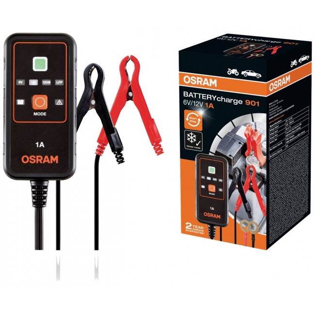 BATTERYcharge 901 charger, charging voltage: 6/12 V OSRAM, charging current: 1A BATTERYcharge 901 charger, charging voltage: 6/12 V OSRAM, charging current: 1A