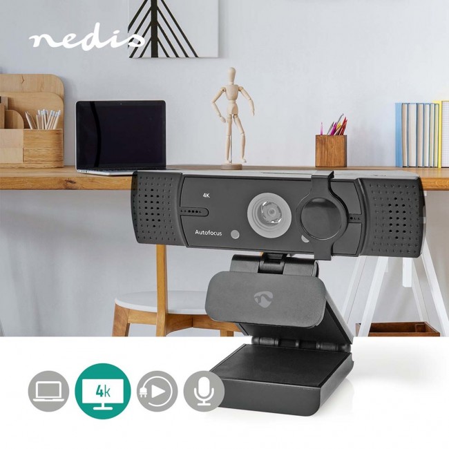 Nedis WCAM120BK webcam 8.3 MP 3840 x 2160 pixels USB 2.0 Black