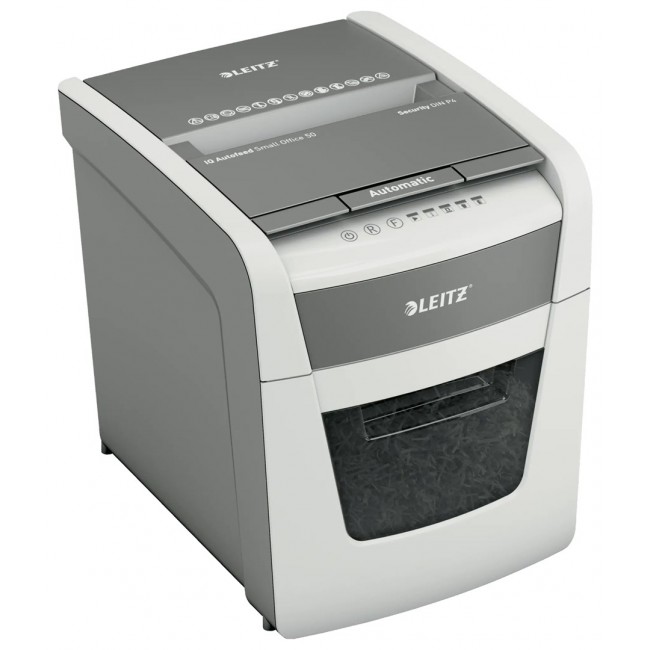Leitz IQ Autofeed Small Office 50X Automatic Paper Shredder P4 Leitz IQ Autofeed Small Office 50X Automatic Paper Shredder P4
