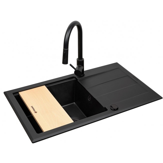 Set - PYRAMIS SPARTA PLUS LUX (78X48) 1B 1D sink + IDEA BLACK EDITION BATTERY - 070175802BE - Volcano Set - PYRAMIS SPARTA PLUS LUX (78X48) 1B 1D sink + IDEA BLACK EDITION BATTERY - 070175802BE - Volcano