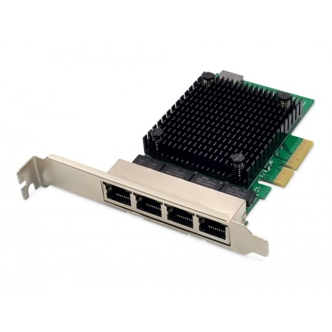 Digitus 4 port 2.5 Gigabit Ethernet network card, RJ45, PCI Express, Realtek chipset