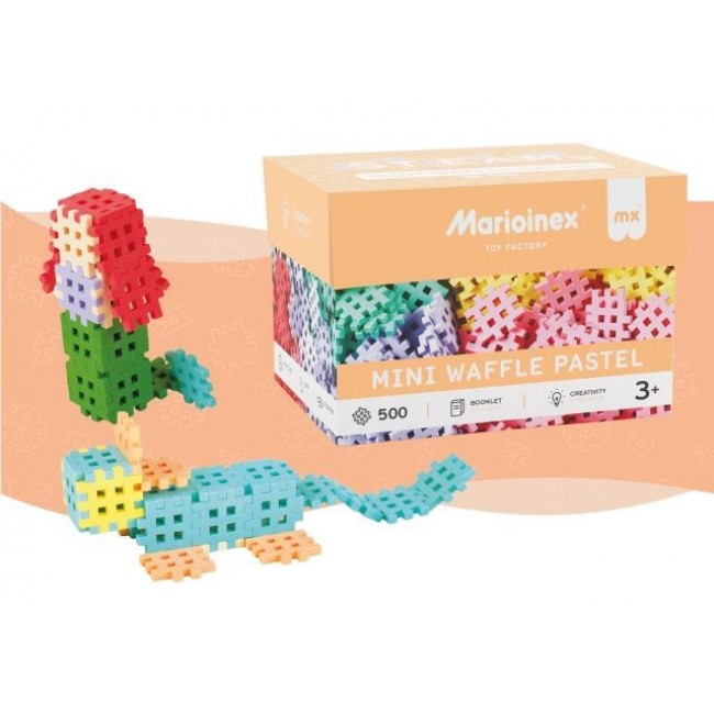 Marioinex Mini Waffle building blocks, 500 pieces, pastel colours