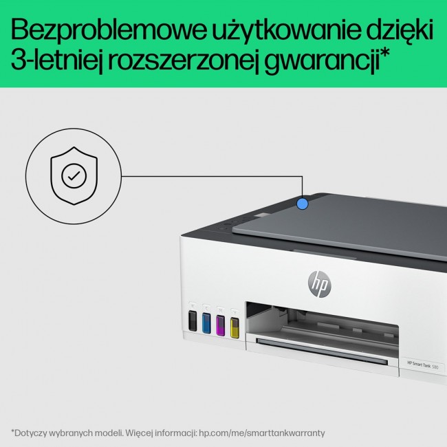 HP Smart Tank 580 All-in-One Printer, Home and home office, Print, copy, scan, Wireless High-volume printer tank Print from phone or tablet Scan to PDF