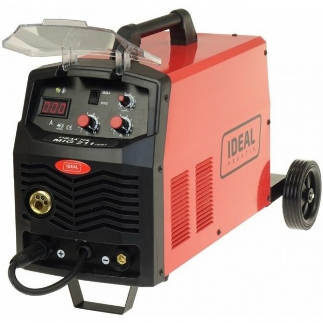 PRAKTIK MIG 211 MMA Digital - MIG/MAG semi-automatic welding machine, minimum welding current: 30A, maximum welding current: 200A, rated power: 6.2kW, power supply: 230V, welding method: FLUX/MIG-MAG/MMA