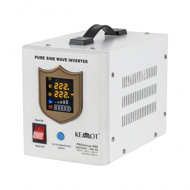 KEMOT PROsinus-500 emergency power supply a pure sine wave inverter with a 12V charging function, 230V, 500VA/300W
