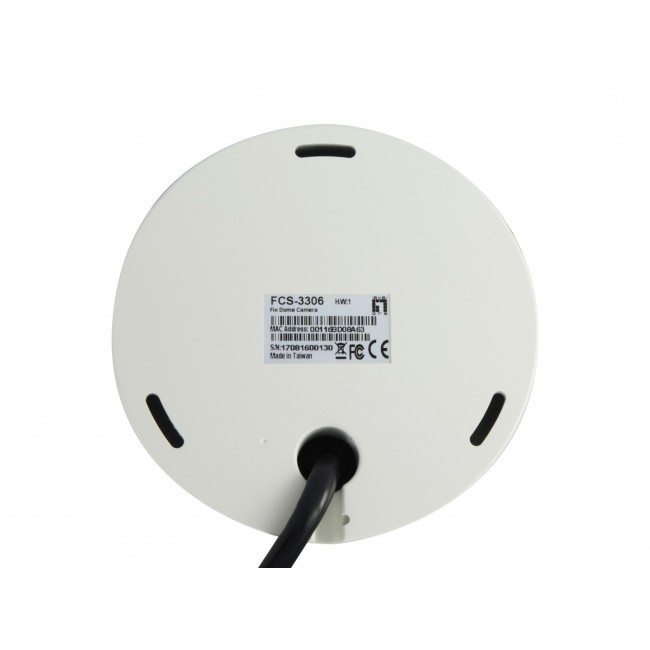 LevelOne HUBBLE Fixed Dome IP Network Camera, H.265, 3-Megapixel, 802.3af PoE, IR LEDs, Indoor/Outdoor, Vandalproof