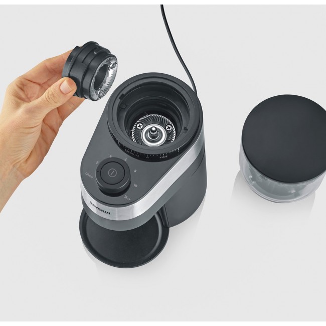 Severin KM 3880 coffee grinder 140 W Black, Stainless steel