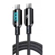 Vakoss TC-U560 USB-C to USB-C Cable with Digital Display, 100W, 1.5m, Black