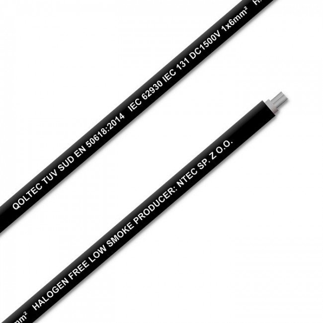 Qoltec 53853 Photovoltaic solar cable | 6mm | 100m | black Qoltec 53853 Photovoltaic solar cable | 6mm | 100m | black