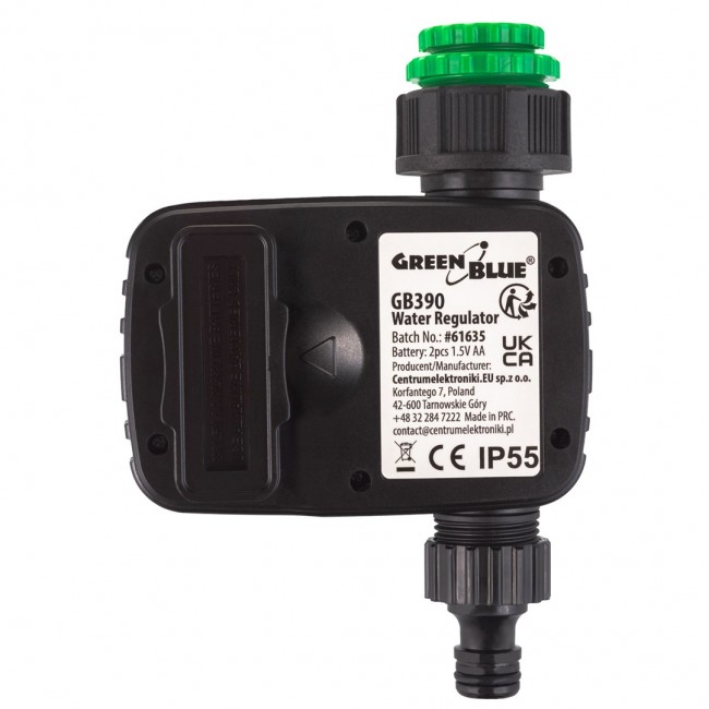 GreenBlue electronic irrigation controller, programmer, 2x1.5V AA power supply, GB390