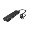 NATEC HUB USB-C 3.0 MAYFLY 4-PORTS + USB-A ADAPTER