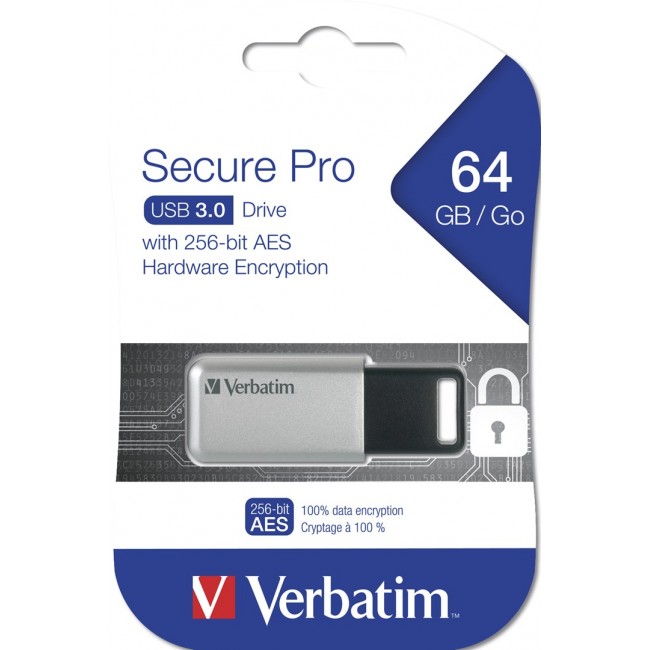 USB-Stick 64GB Verbatim 3.2 Drive Secure Data Pro (PC&MAC) USB-Stick 64GB Verbatim 3.2 Drive Secure Data Pro (PC&MAC)