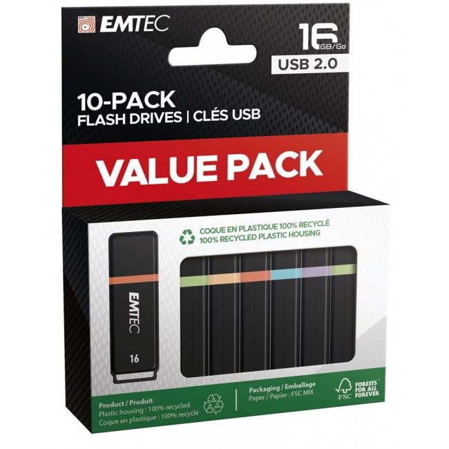 Emtec K100 USB flash drive 16 GB USB Type-A 2.0 Black, Multicolour Emtec K100 USB flash drive 16 GB USB Type-A 2.0 Black, Multicolour